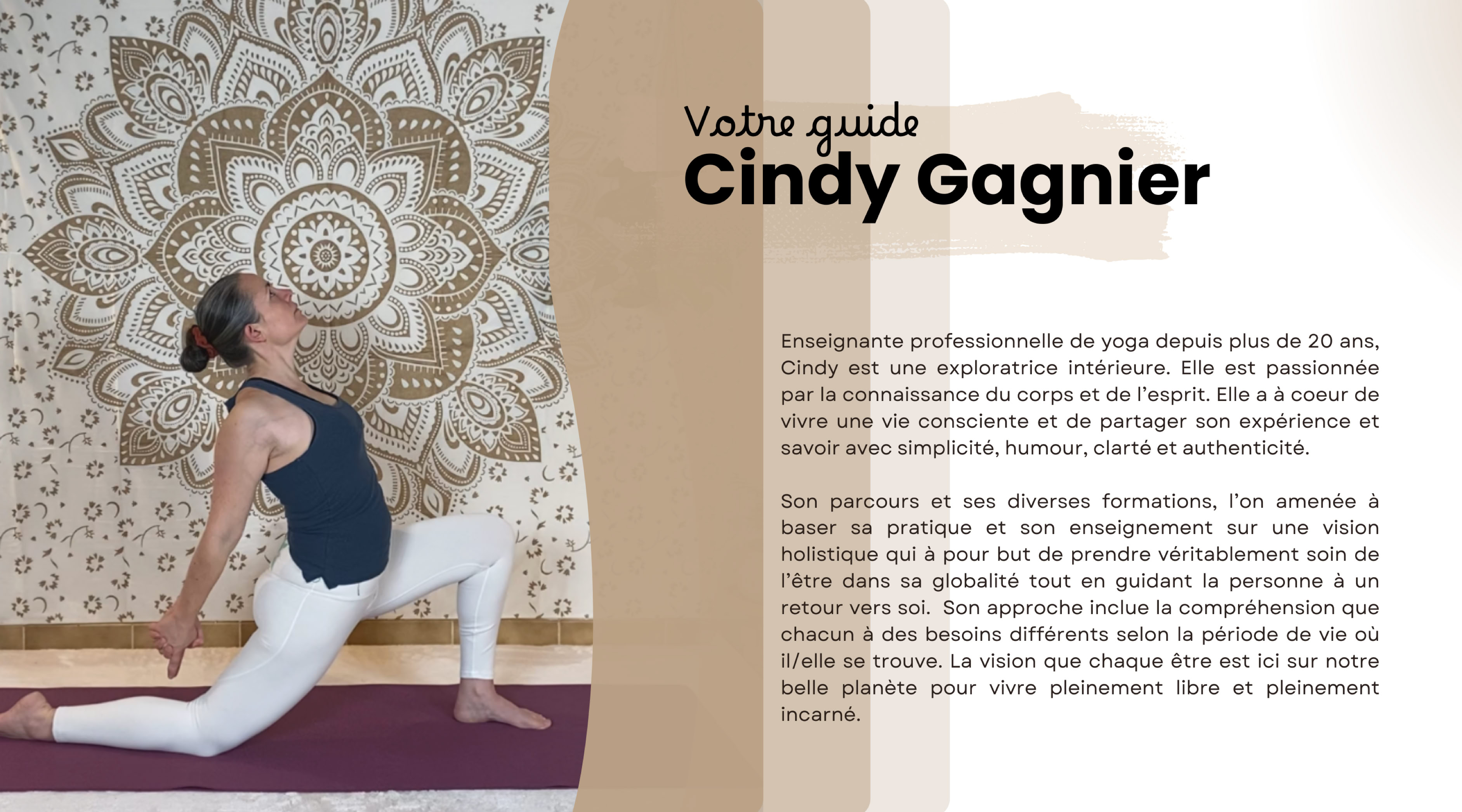 Cindy Gagnier vous guide lors de cette retraite Yoga et Pilates