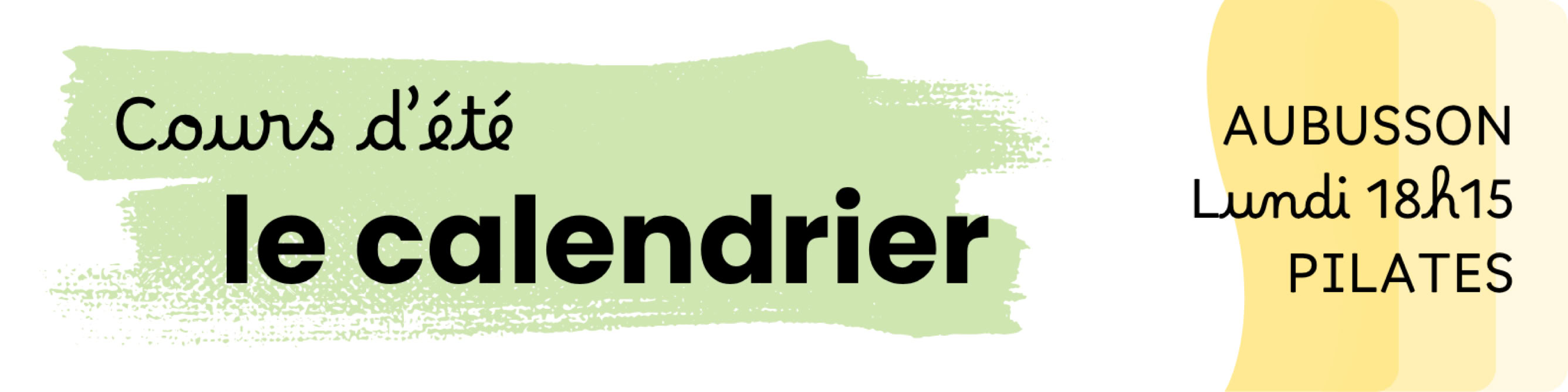 Calendrier cours de pilates en Creuse à Aubusson