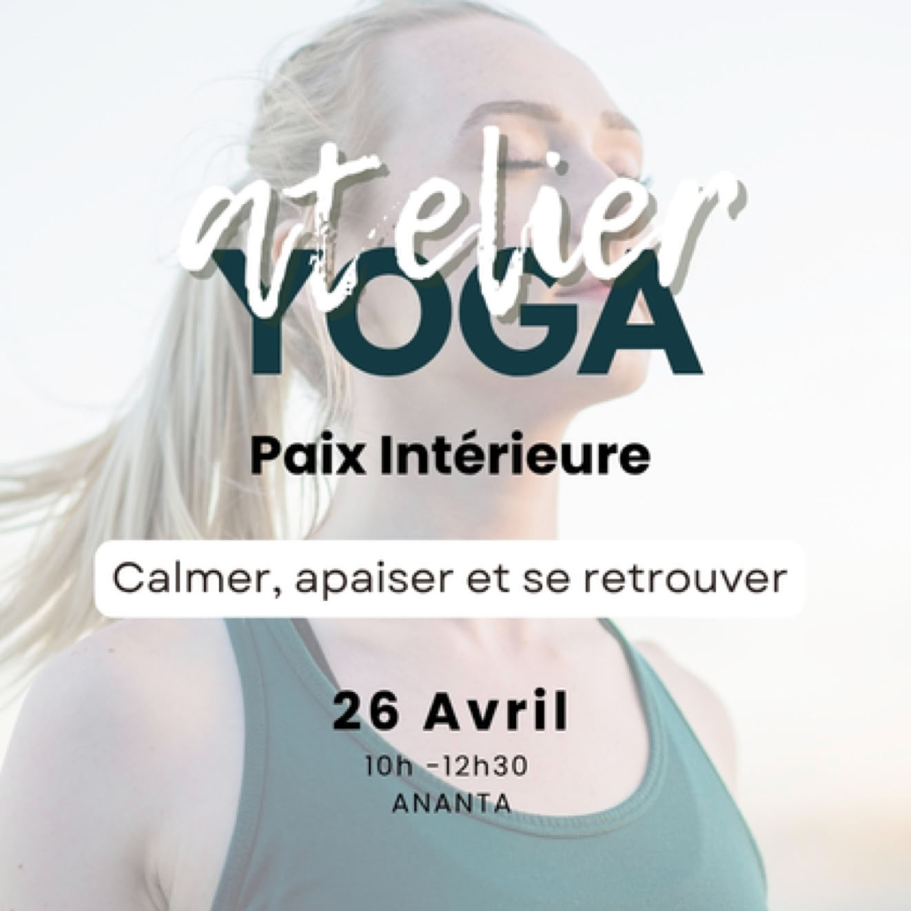 Atelier Yoga Creuse paix intérieure clamer apaiser et se retrouver