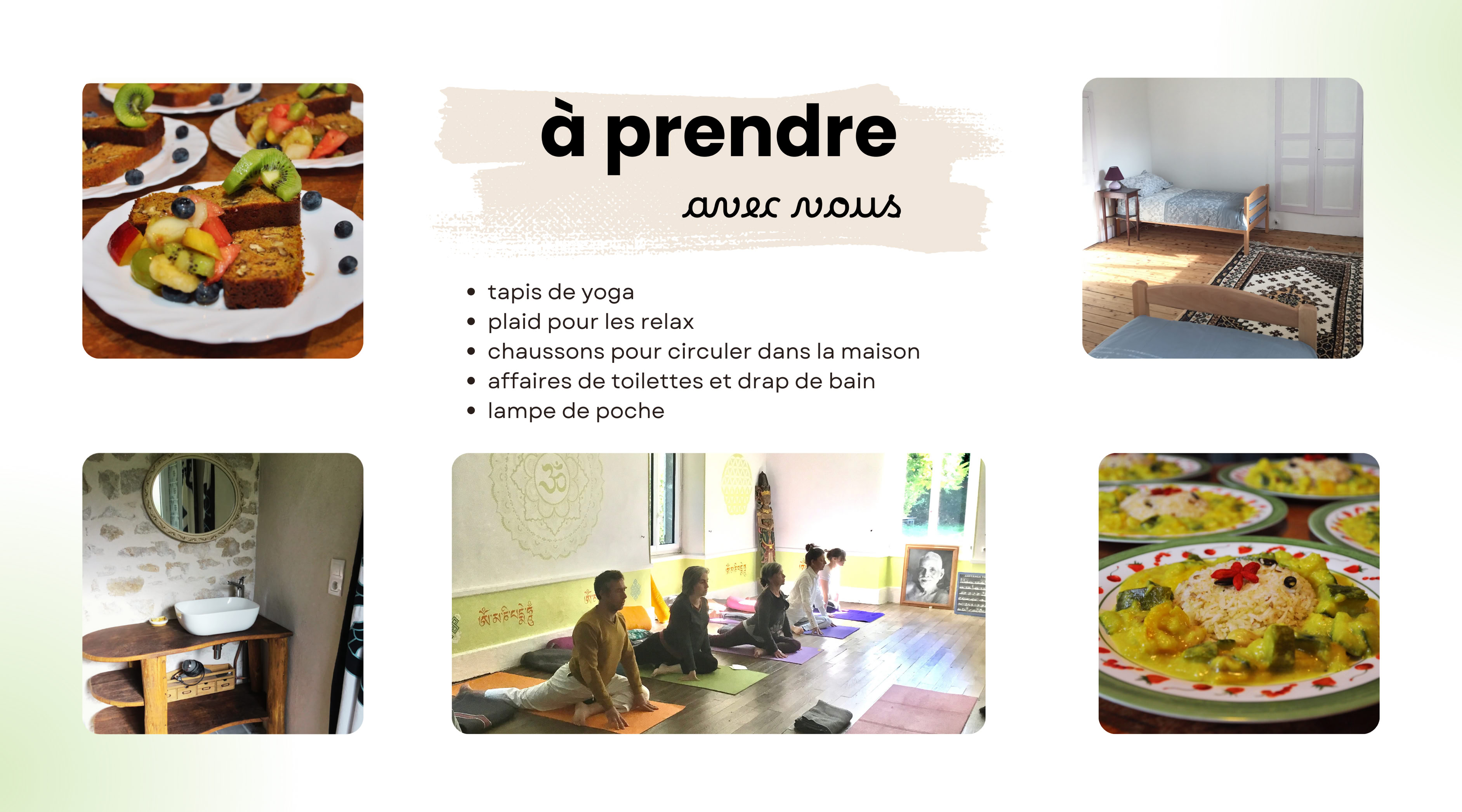 à prendre lors de la retraite yoga pilates 