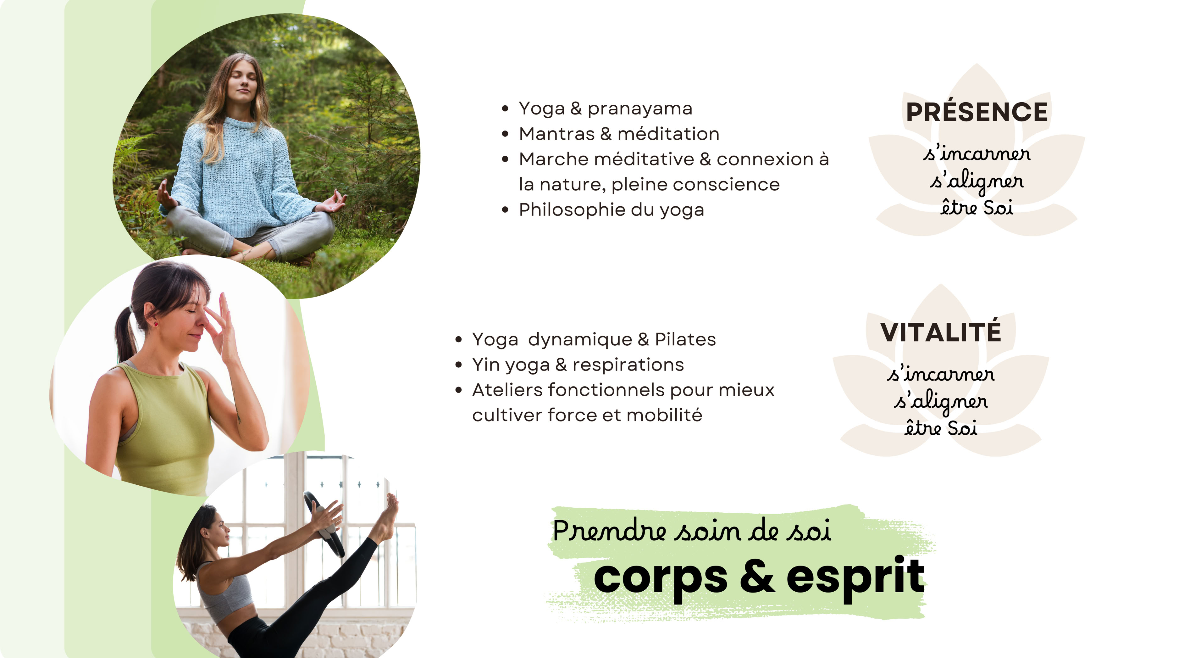 Yoga, pilates, massages, retraites à thème en Creuse : présence, vitalité 