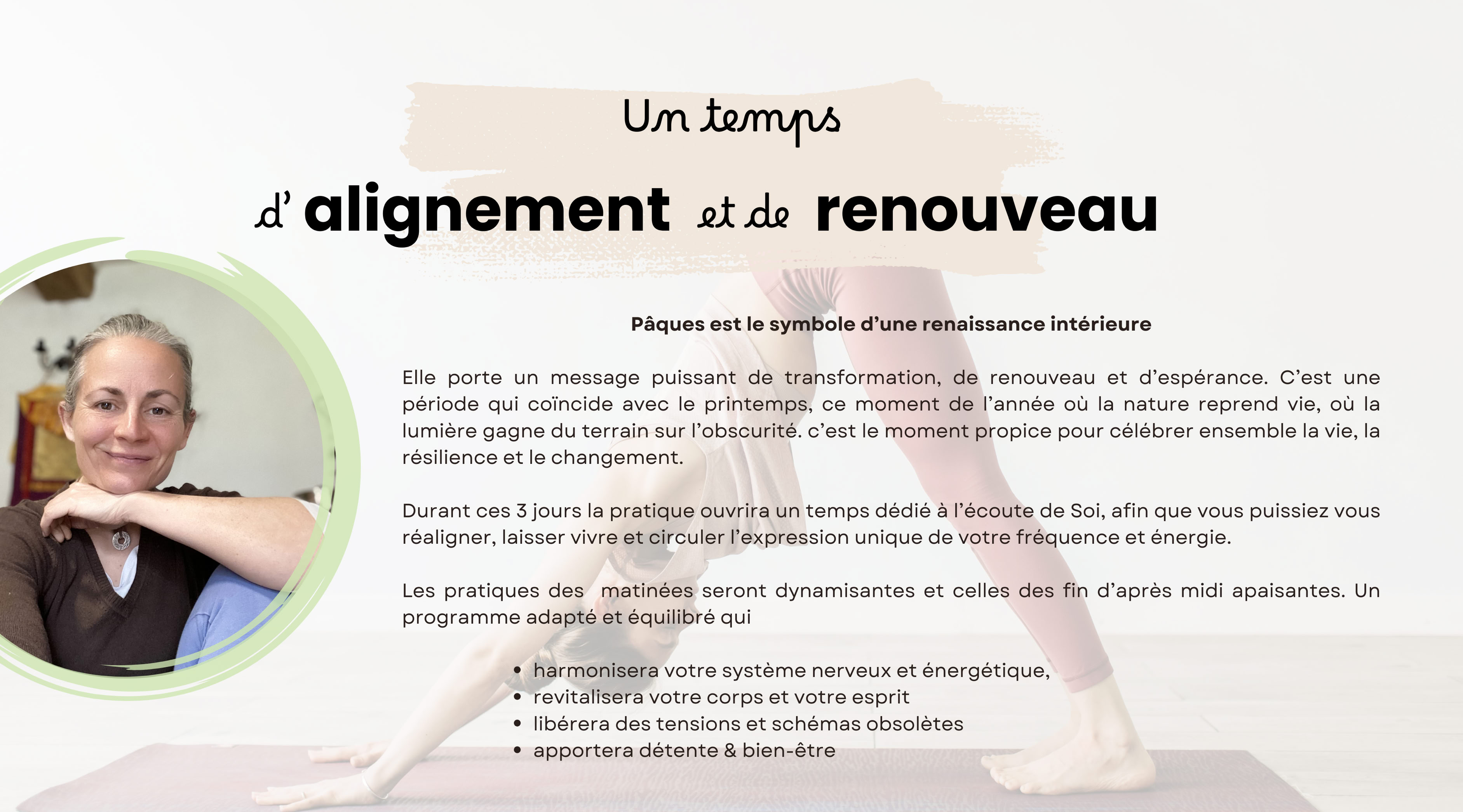 Pâques, yoga et pilates pour un ailgnement et un renouveau 